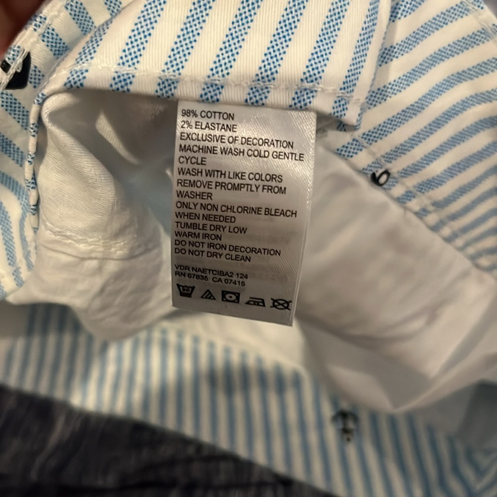 Nautica size 8, stretch 12 short blue and white striped with anchors away - Picture 9 of 10